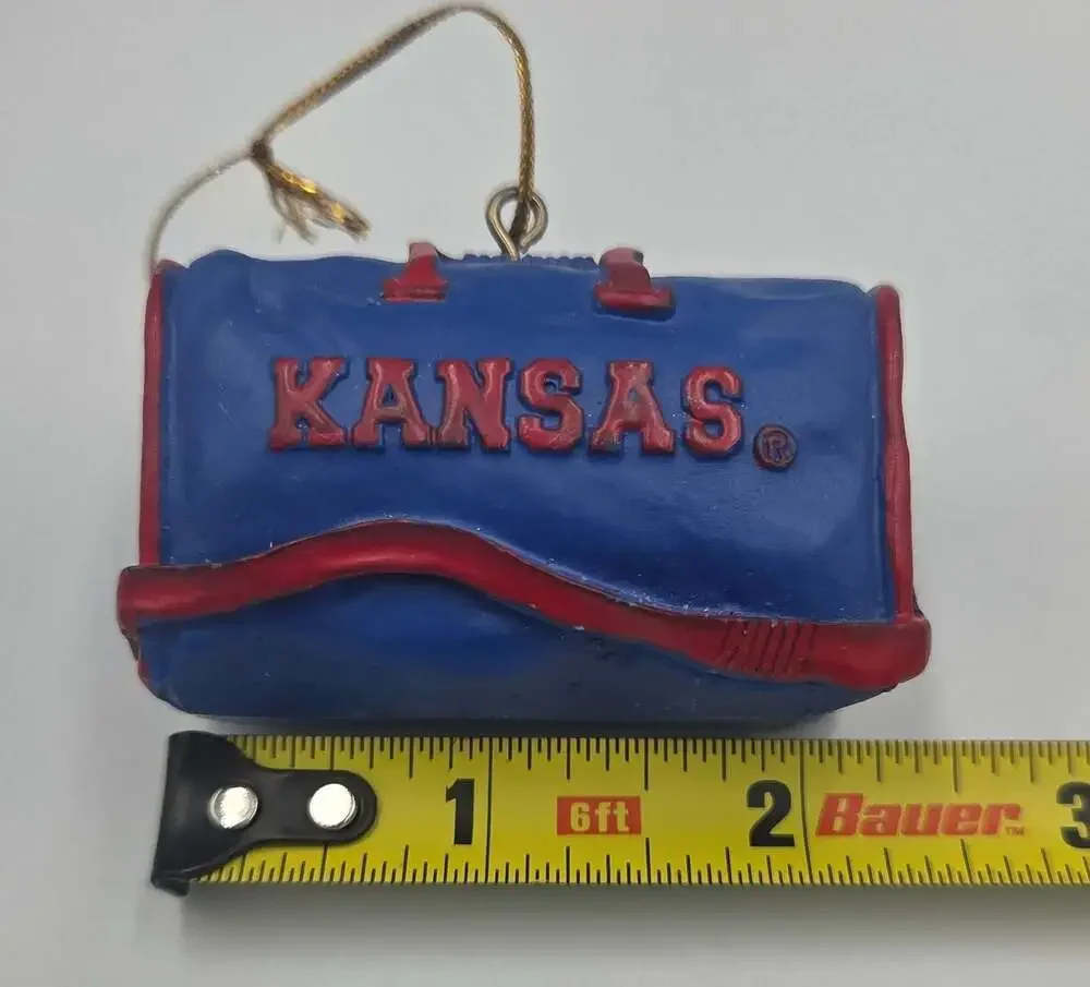 University of Kansas Jayhawks Duffle Bag Christmas Ornament